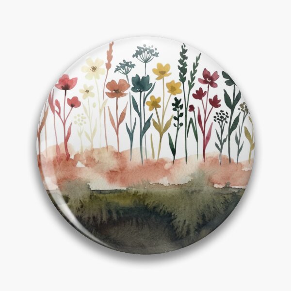 Item preview, Watercolor Wildflower Meadow in Earthy Tones designed and sold by teemsa.
