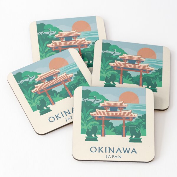 Item preview, Okinawa Japan Vintage Travel Poster - Minimalist Ryukyu Culture Art Print designed and sold by DuckOddity.