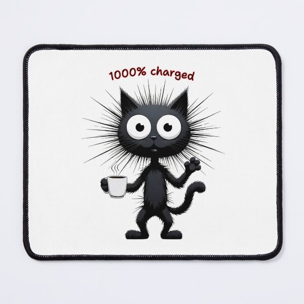 Item preview, 1000% Charged Cat With Spiky Electrified Fur designed and sold by mimikaka.