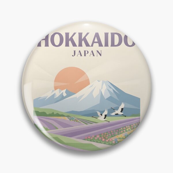 Item preview, Hokkaido Japan Vintage Travel Poster - Minimalist Lavender Fields Art Print designed and sold by DuckOddity.