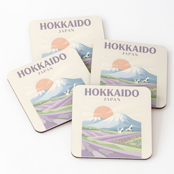 Item preview, Hokkaido Japan Vintage Travel Poster - Minimalist Lavender Fields Art Print designed and sold by DuckOddity.