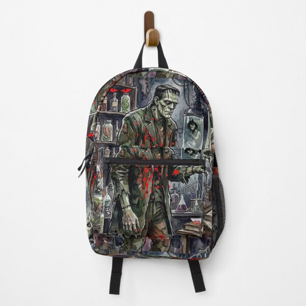 Item preview, Frankenstein's Laboratory Watercolor Spooky Halloween Horror Art designed and sold by VibranPalette.