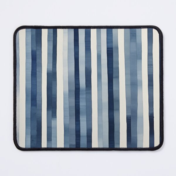 Item preview, Coastal Indigo Blue and White Stripes Pattern designed and sold by KsaveraArt.