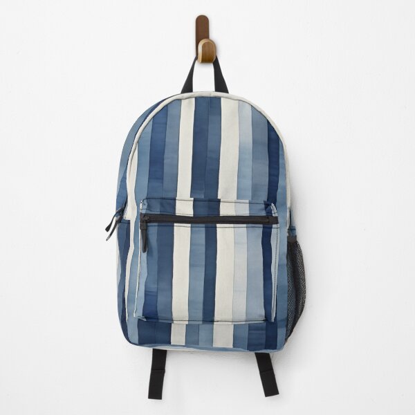 Item preview, Coastal Indigo Blue and White Stripes Pattern designed and sold by KsaveraArt.