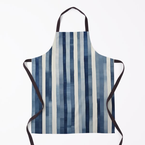 Item preview, Coastal Indigo Blue and White Stripes Pattern designed and sold by KsaveraArt.