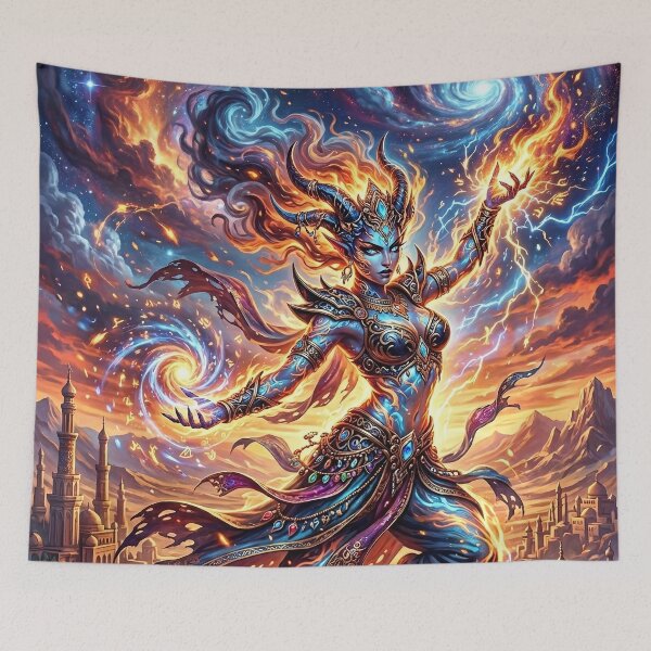 Item preview, Djinn - Arabian Fantasy Fire Spirit Art designed and sold by Lucid Dream Pixel.