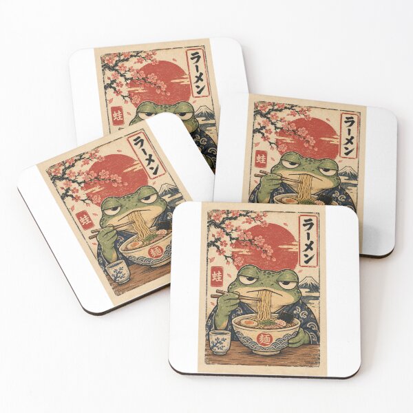 Item preview, Grumpy Frog Eating Ramen designed and sold by MotylekAnia.