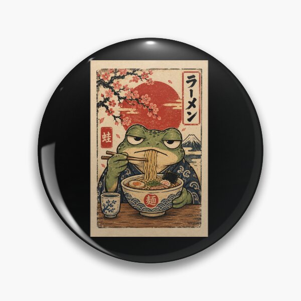 Item preview, Grumpy Frog Eating Ramen designed and sold by MotylekAnia.