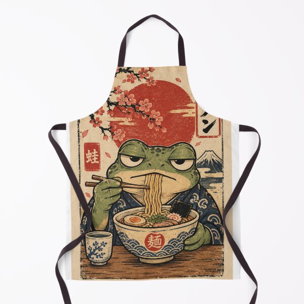 Item preview, Grumpy Frog Eating Ramen designed and sold by MotylekAnia.