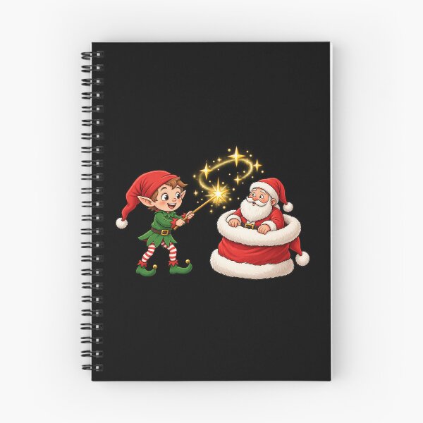 Item preview, Cute Christmas Elf Casting Magic with Santa | Kawaii Holiday Magic designed and sold by MrDev.