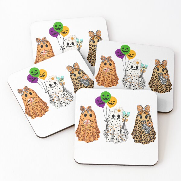 Item preview, Cute Animal Print Halloween Ghosts with Drinks and Balloons Graphic designed and sold by VibranPalette.