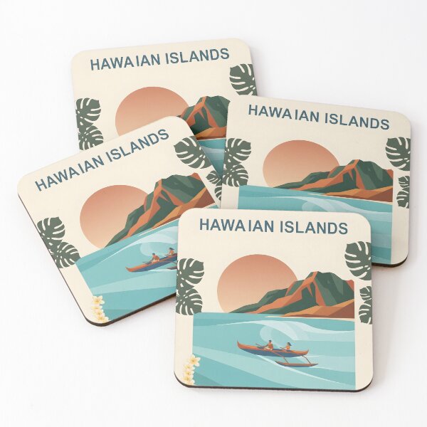 Item preview, Hawaii Vintage Travel Poster - Minimalist Tropical Island Art Print designed and sold by DuckOddity.