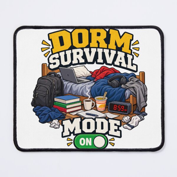 Item preview, Dorm Survival Mode On – Funny College Dorm Room Student Life Design designed and sold by Print-Mingle01.