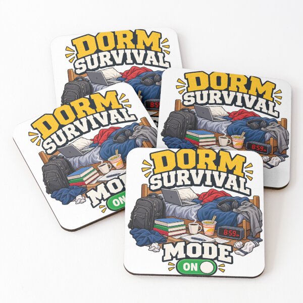 Item preview, Dorm Survival Mode On – Funny College Dorm Room Student Life Design designed and sold by Print-Mingle01.
