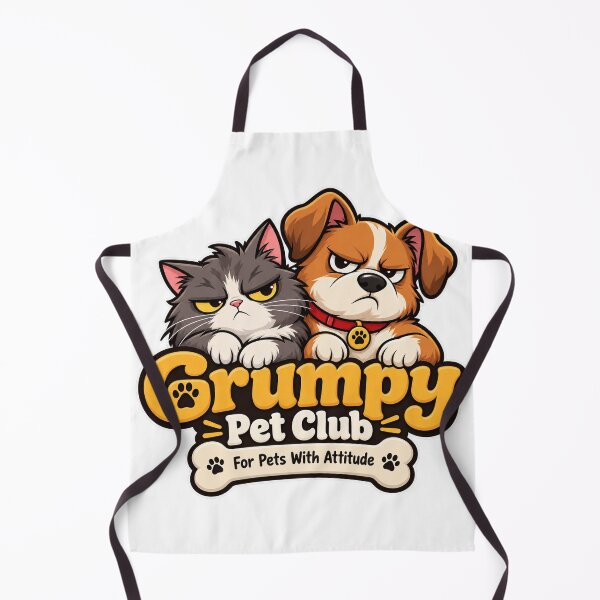 Item preview, Grumpy Pet Club Cartoon Cat and Dog Logo designed and sold by The Grumpy Pet Club.