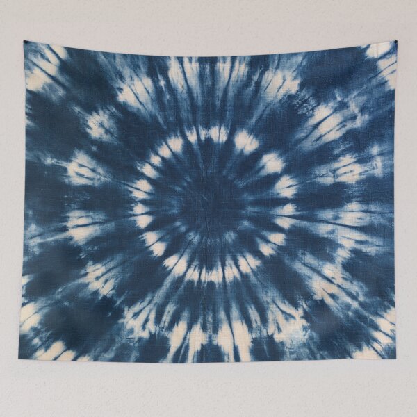 Item preview, Japanese Shibori Indigo Blue and White Mandala designed and sold by KsaveraArt.