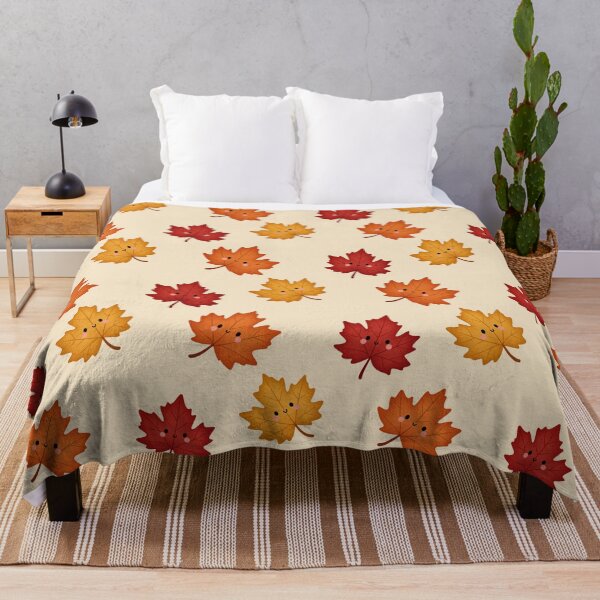 Item preview, Cute Maple Leaf Pattern – Smiling Fall Leaves Autumn Pattern designed and sold by SnugbugStudios.