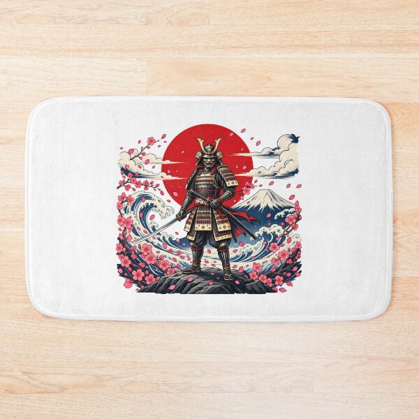 Item preview, Japanese Samurai Warrior with Cherry Blossoms and Mount Fuji | Japanese Warrior Art designed and sold by MrDev.