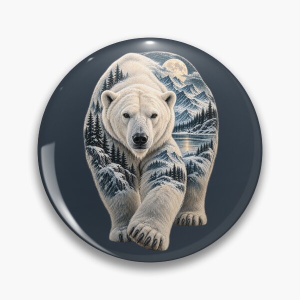 Item preview, Polar Bear Arctic Mountains Double Exposure designed and sold by BROHLine Studio.