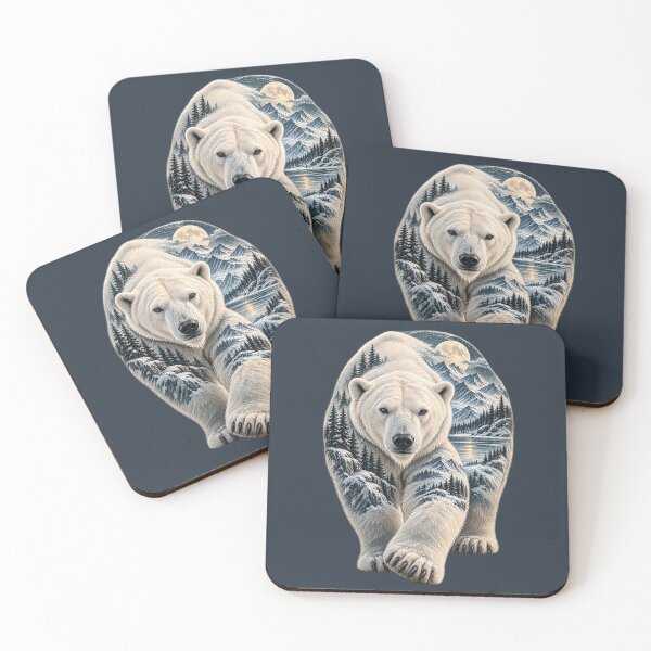 Item preview, Polar Bear Arctic Mountains Double Exposure designed and sold by BROHLine Studio.