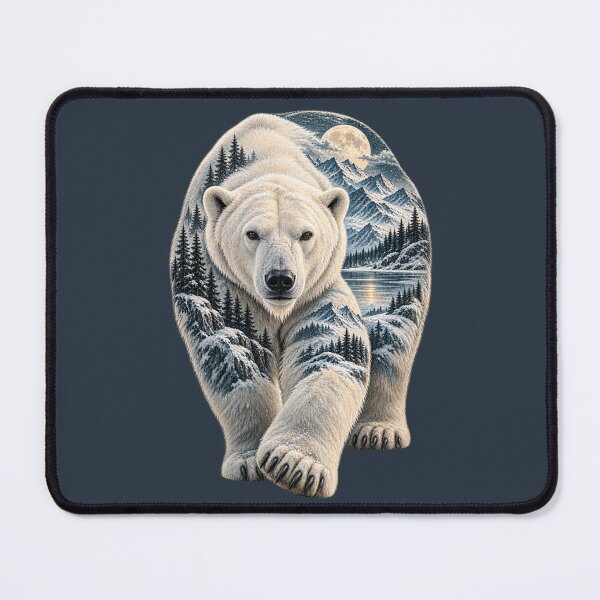 Item preview, Polar Bear Arctic Mountains Double Exposure designed and sold by BROHLine Studio.