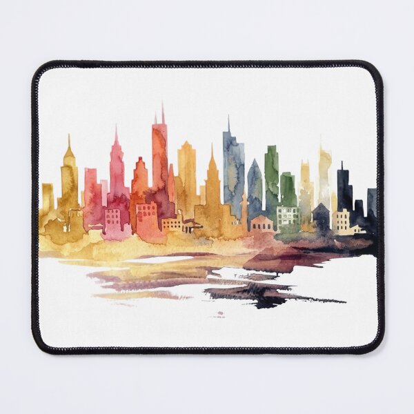 Item preview, Colorful Watercolor City Skyline – Urban Architecture designed and sold by teemsa.