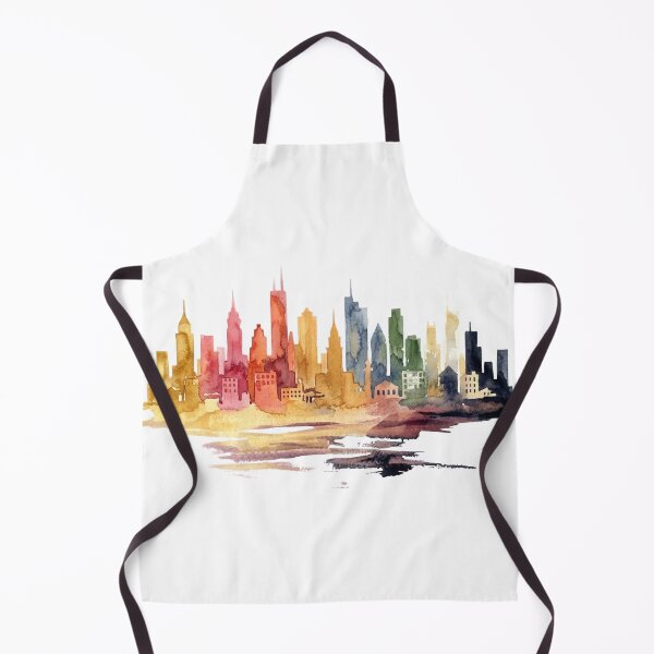 Item preview, Colorful Watercolor City Skyline – Urban Architecture designed and sold by teemsa.