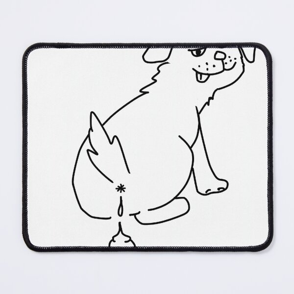 Item preview, Funny cartoon dog pooping line art. designed and sold by KotchySmile.