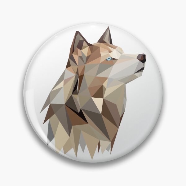 Item preview, Blue-Eyed Wolf Low Poly Portrait designed and sold by KhrystallineArt.