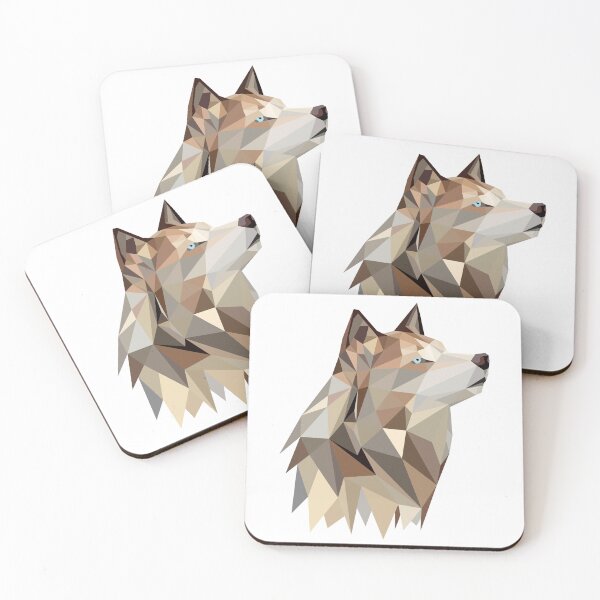 Item preview, Blue-Eyed Wolf Low Poly Portrait designed and sold by KhrystallineArt.