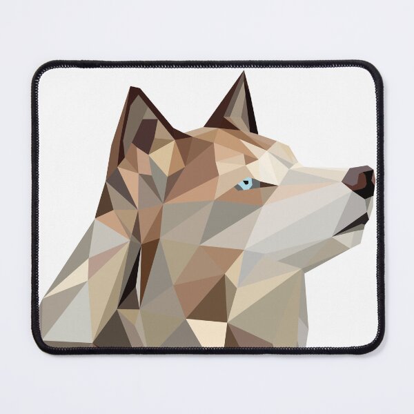 Item preview, Blue-Eyed Wolf Low Poly Portrait designed and sold by KhrystallineArt.