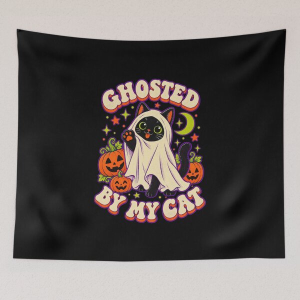 Item preview, Ghosted By My Cat - Whimsical Retro Halloween Ghost Cat designed and sold by StudioSand.