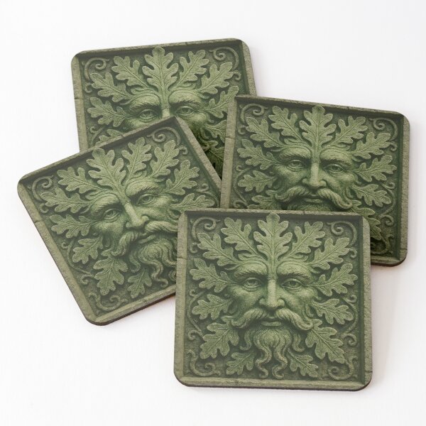 Item preview, Green Man Celtic Stone Sculpture designed and sold by Sybille-Yates.