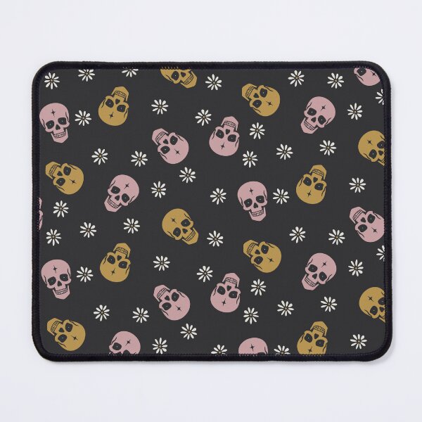 Item preview, Moody Gothic Cottage Halloween Skulls and Flowers in Black and Gold designed and sold by EliveraDesigns.