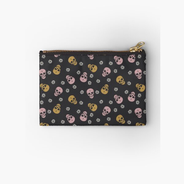 Item preview, Moody Gothic Cottage Halloween Skulls and Flowers in Black and Gold designed and sold by EliveraDesigns.