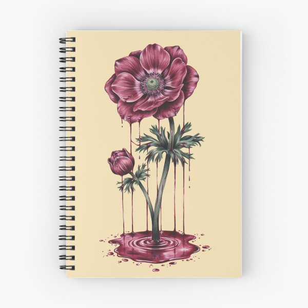 Item preview, dark magenta colored anemone flower with dripping paint effects designed and sold by 123ks.