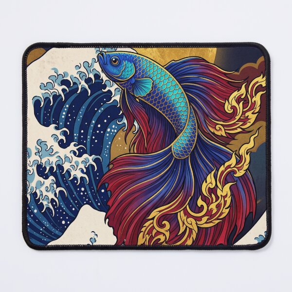 Item preview, The Great Wave of Siam - Betta Fish Kanok Art designed and sold by The Gilded Cage.