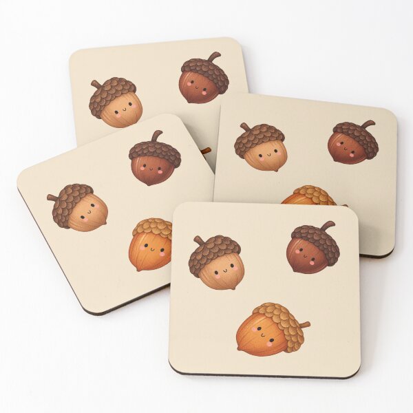 Item preview, Cute Acorn Trio – Smiling Fall Acorns Autumn Design designed and sold by SnugbugStudios.