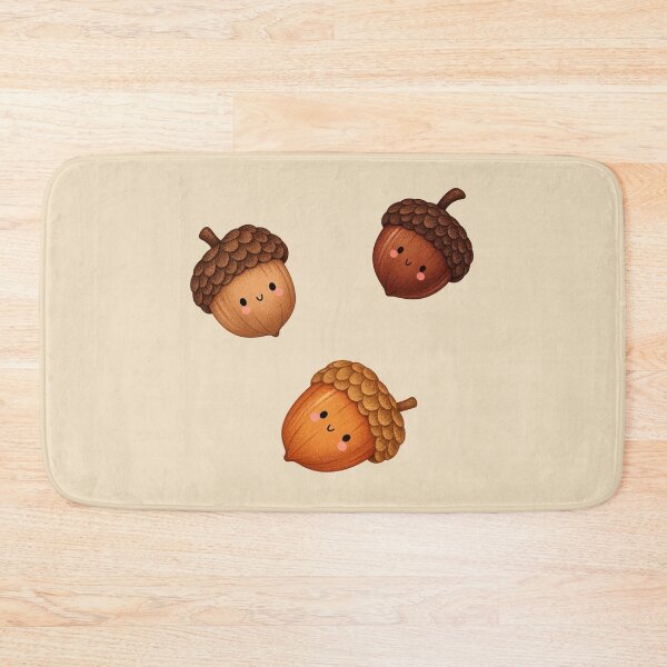 Item preview, Cute Acorn Trio – Smiling Fall Acorns Autumn Design designed and sold by SnugbugStudios.