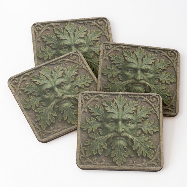 Item preview, Green Man Celtic Stone Sculpture designed and sold by Sybille-Yates.