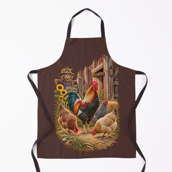 Item preview, Rooster and Chickens Rustic Barnyard Gathering designed and sold by BROHLine Studio.