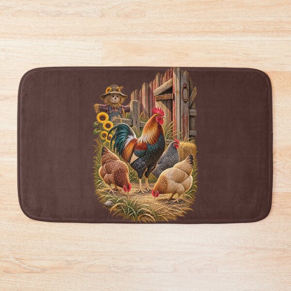 Item preview, Rooster and Chickens Rustic Barnyard Gathering designed and sold by BROHLine Studio.