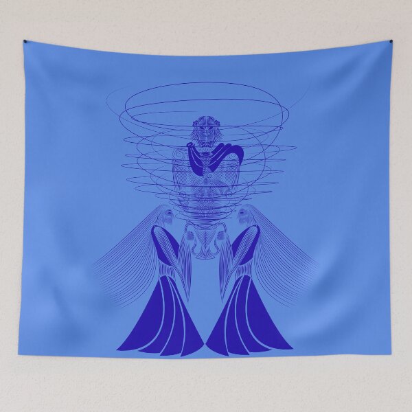 Item preview, Blue Celestial Twin Maidens Zodiac Trinity Art designed and sold by JAMerArc.