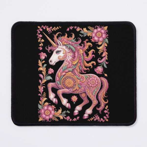 Item preview, A highly detailed digital illustration of a mandala unicorn formed entirely from intricate floral patterns designed and sold by 123ks.