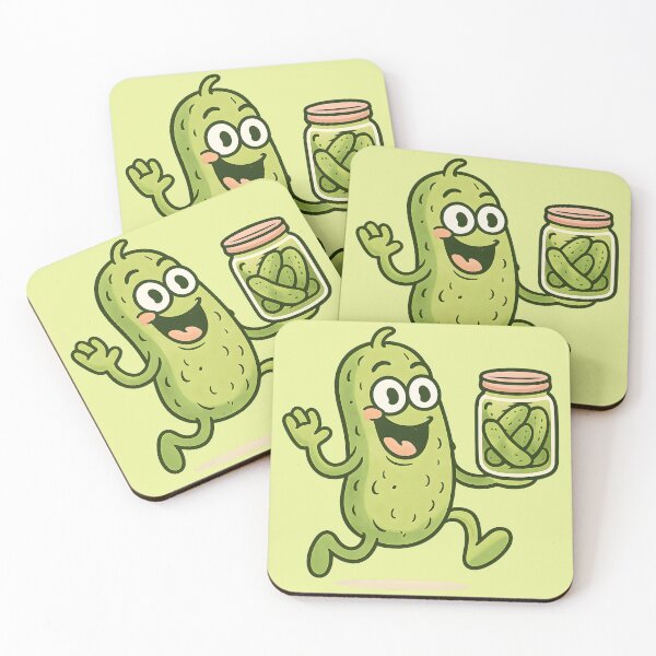 Item preview, Funny Pickle Running with Pickle Jar – Cute Pickle Lover Gift Cartoon designed and sold by Basma Designs | Retro, Kawaii Shirts & Stickers.