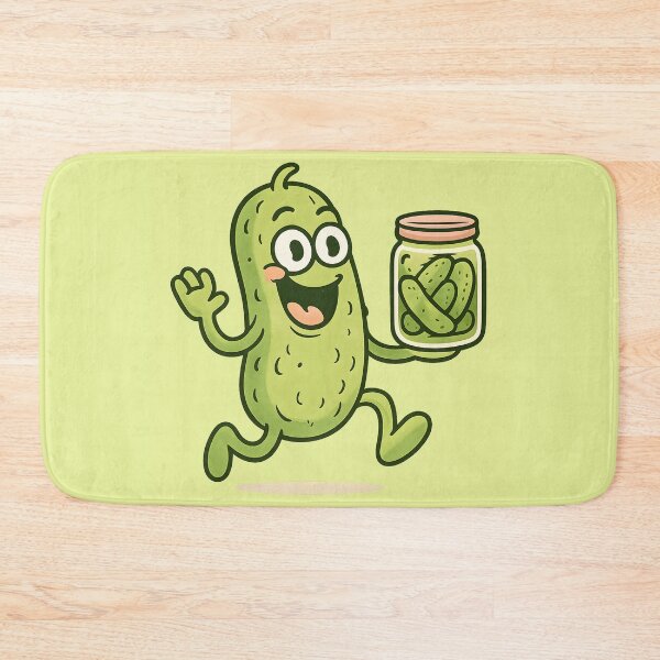 Item preview, Funny Pickle Running with Pickle Jar – Cute Pickle Lover Gift Cartoon designed and sold by Basma Designs | Retro, Kawaii Shirts & Stickers.