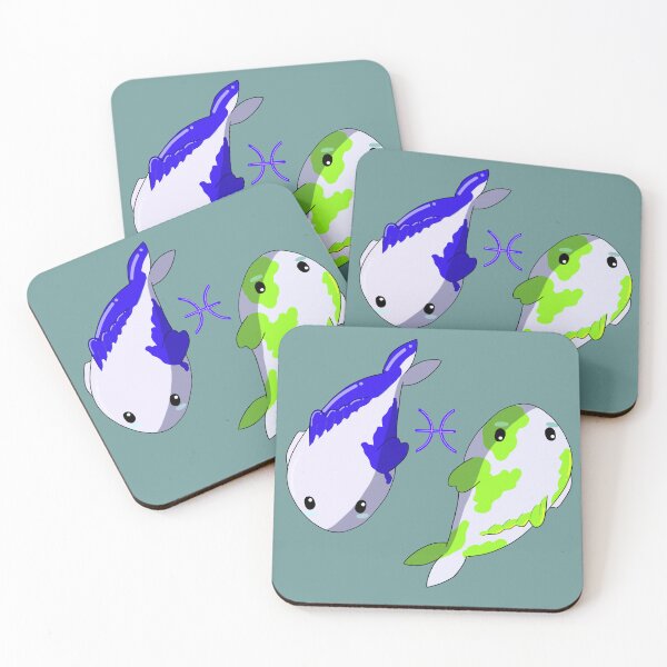 Item preview, Lil Pisces Koi - Blue and Green designed and sold by DoodlesbyEllieE.