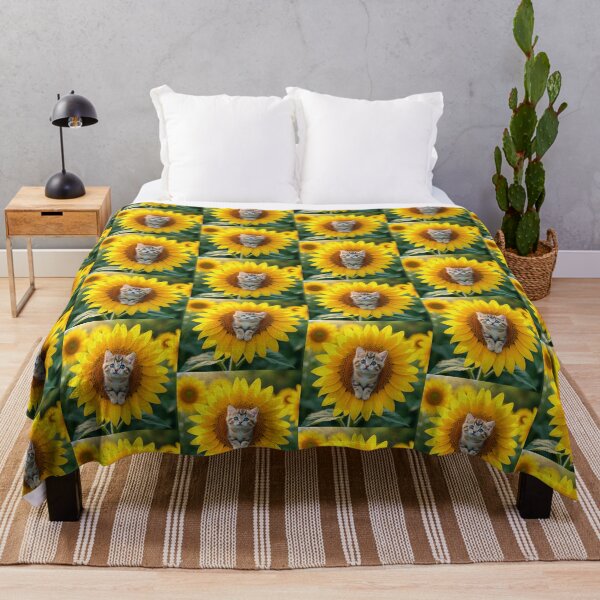 Item preview, Amazing sunflower with a cat on it designed and sold by Maureen1209.