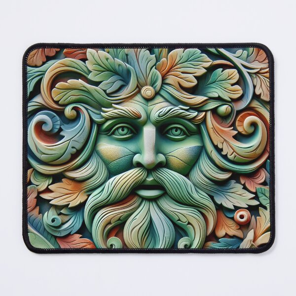 Item preview, Vivid Green Man Celtic Sculpture Medallion designed and sold by Sybille-Yates.