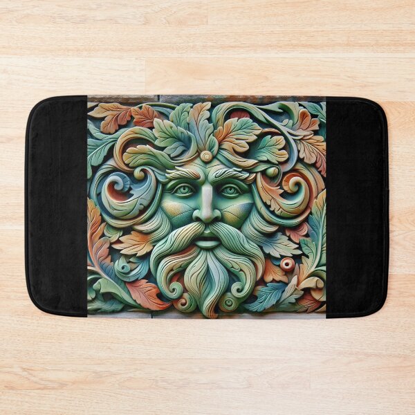 Item preview, Vivid Green Man Celtic Sculpture Medallion designed and sold by Sybille-Yates.